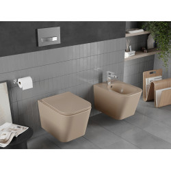 Mexen Teo wc Rimless  cu capac soft close  slim, duroplast, cappuccino mat - 30854064