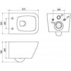 Mexen Madox wc Rimless  cu capac soft close  slim, duroplast,  alb - 30154000