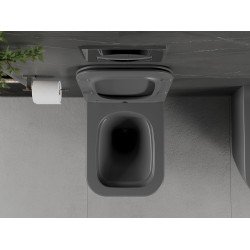 Mexen Madox wc Rimless  cu capac soft close  slim, duroplast,  gri inchismat - 30154061