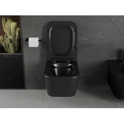 Mexen Madox wc Rimless  cu capac soft close  slim, duroplast,  negru mat - 30154070