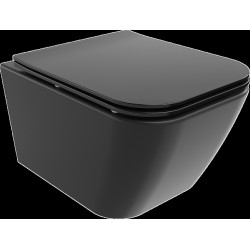 Mexen Madox wc Rimless  cu capac soft close  slim, duroplast,  negru mat - 30154070 Wc 467680 Mexen
