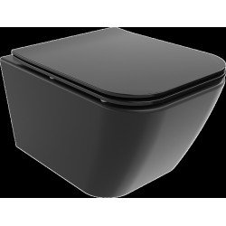 Mexen Madox wc Rimless  cu capac soft close  slim, duroplast,  negru mat - 30154070 Wc 467680 Mexen