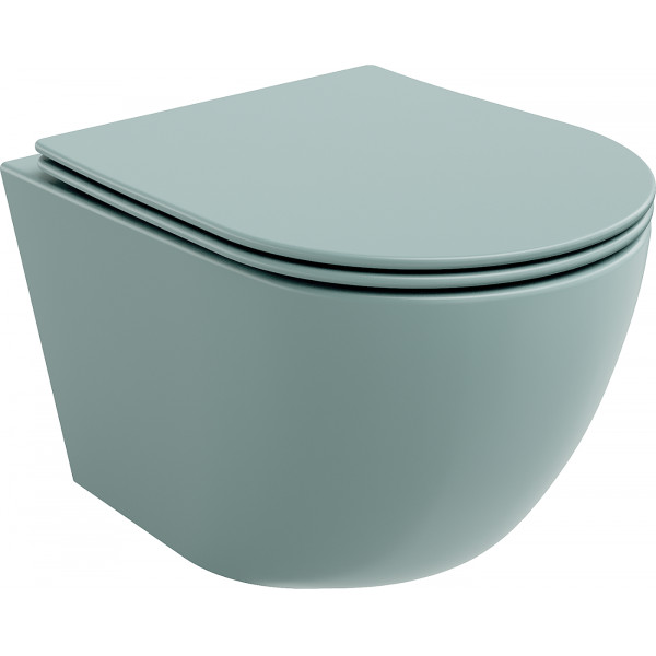 Mexen Lena wc Rimless  cu capac soft close  slim, duroplast,  verde   gri  mat - 30224048