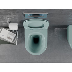Mexen Lena wc Rimless  cu capac soft close  slim, duroplast,  verde   gri  mat - 30224048