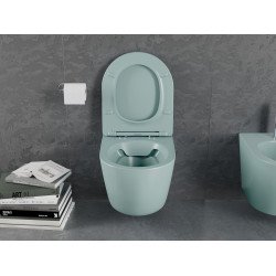 Mexen Lena wc Rimless  cu capac soft close  slim, duroplast,  verde   gri  mat - 30224048