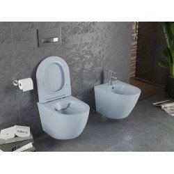 Mexen Lena wc Rimless  cu capac soft close  slim, duroplast,  gri albastru mat - 30224069