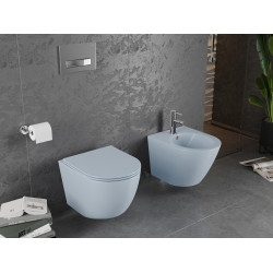 Mexen Lena wc Rimless  cu capac soft close  slim, duroplast,  gri albastru mat - 30224069