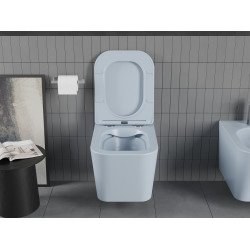 Mexen Teo wc Rimless  cu capac soft close  slim, duroplast,  gri albastru mat - 30854069