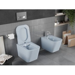 Mexen Teo wc Rimless  cu capac soft close  slim, duroplast,  gri albastru mat - 30854069