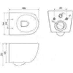 Mexen Lena wc Rimless  cu capac soft close  slim, duroplast,  negru mat/auriu linia - 30224075 Wc 467680 Mexen