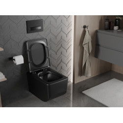 Mexen Vera wc Rimless  cu capac soft close  slim, duroplast,  negru mat - 30164070
