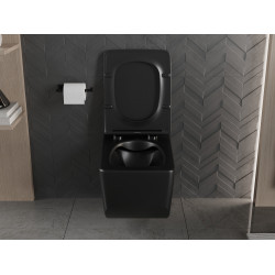 Mexen Vera wc Rimless  cu capac soft close  slim, duroplast,  negru mat - 30164070