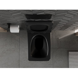Mexen Vera wc Rimless  cu capac soft close  slim, duroplast,  negru mat - 30164070