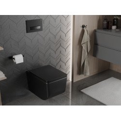 Mexen Vera wc Rimless  cu capac soft close  slim, duroplast,  negru mat - 30164070