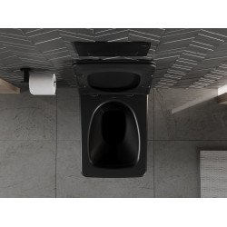 Mexen Vera wc Rimless  cu capac soft close  slim, duroplast,  negru mat - 30164070