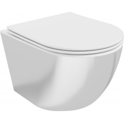 Mexen Lena wc Rimless  cu capac soft close  slim, duroplast,  alb /argintiu - 30224004 Wc 467680 Mexen