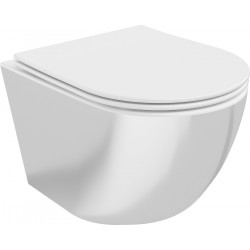 Mexen Lena wc Rimless  cu capac soft close  slim, duroplast,  alb /argintiu - 30224004 Wc 467680 Mexen