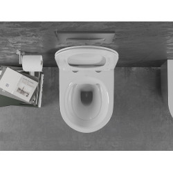 Mexen Lena wc Rimless  cu capac soft close  slim, duroplast,  alb /argintiu - 30224004