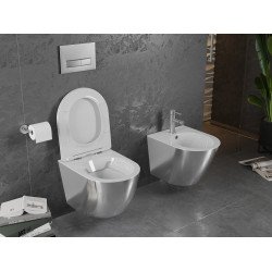 Mexen Lena wc Rimless  cu capac soft close  slim, duroplast,  alb /argintiu - 30224004