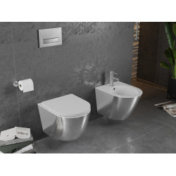 Mexen Lena wc Rimless  cu capac soft close  slim, duroplast,  alb /argintiu - 30224004