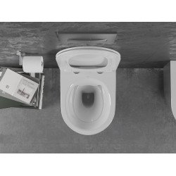 Mexen Lena wc Rimless  cu capac soft close  slim, duroplast,  alb /argintiu - 30224004