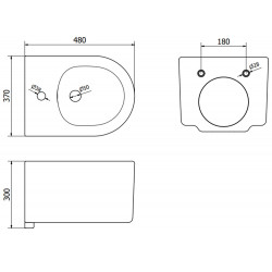Mexen Sofia bideu suspendat ,  alb - 35544800