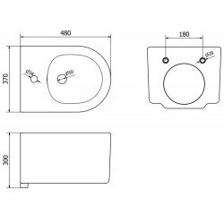Mexen Sofia bideu suspendat ,  negru mat - 35544885