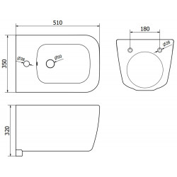 Mexen Stella bideu suspendat ,  alb - 35685100