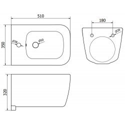 Mexen Stella bideu suspendat ,  alb - 35685100