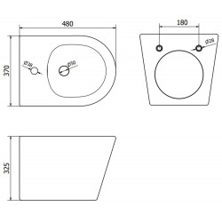 Mexen Rico bideu suspendat ,  negru mat - 35724885
