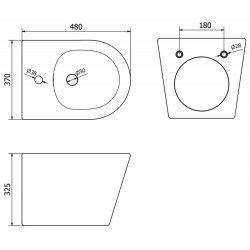 Mexen Rico bideu suspendat ,  negru mat - 35724885