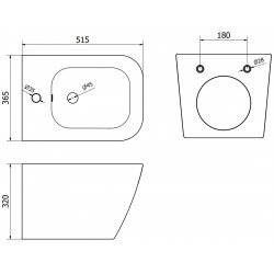 Mexen Madox bideu suspendat , negru mat - 35155170