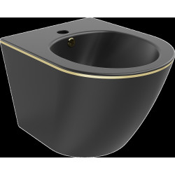 Mexen Lena bideu suspendat ,  negru mat/ auriu linia - 35224875 Bideu 467680 Mexen