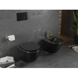 Mexen Lena bideu suspendat ,  negru mat/ auriu linia - 35224875