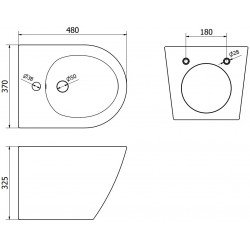 Mexen Lena bideu suspendat ,  negru mat/ auriu linia - 35224875