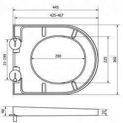 Mexen  Wc capac soft close  twarda, duroplast, Alb- 39020100