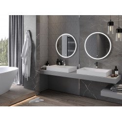 Mexen Gobi  Oglinda de baie iluminata, rotunda 70 cm, LED 6000K, cu dezaburire-9801-070-070-611-00