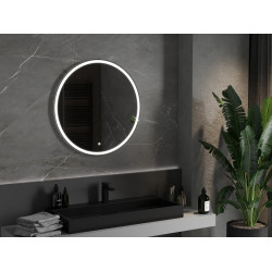 Mexen Gobi  Oglinda de baie iluminata, rotunda 80 cm, LED 6000K, cu dezaburire-9801-080-080-611-00