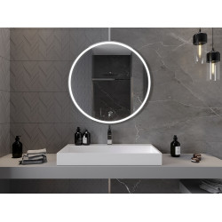 Mexen Gobi  Oglinda de baie iluminata, rotunda 90 cm, LED 6000K, cu dezaburire-9801-090-090-611-00