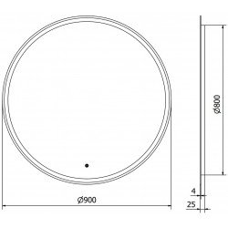 Mexen Gobi  Oglinda de baie iluminata, rotunda 90 cm, LED 6000K, cu dezaburire-9801-090-090-611-00