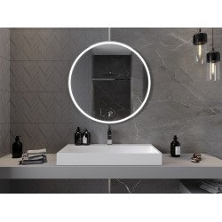 Mexen Gobi  Oglinda de baie iluminata, rotunda 90 cm, LED 6000K, cu dezaburire-9801-090-090-611-00