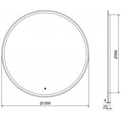 Mexen Gobi  Oglinda de baie iluminata, rotunda 100 cm, LED 6000K, cu dezaburire-9801-100-100-611-00