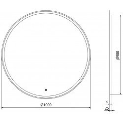 Mexen Gobi  Oglinda de baie iluminata, rotunda 100 cm, LED 6000K, cu dezaburire-9801-100-100-611-00