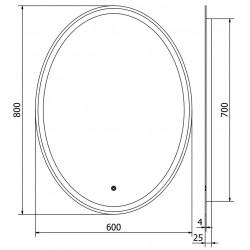 Mexen Elz  Oglinda de baie iluminata 60 x 80 cm, LED 6000K, cu dezaburire-9802-060-080-611-00