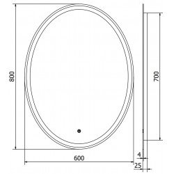 Mexen Elz  Oglinda de baie iluminata 60 x 80 cm, LED 6000K, cu dezaburire-9802-060-080-611-00