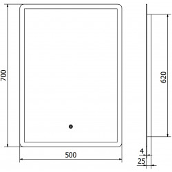 Mexen Navia  Oglinda de baie iluminata 50 x 70 cm, LED 6000K, cu dezaburire-9803-050-070-611-00