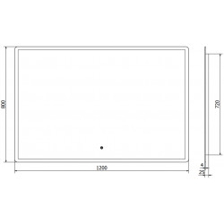 Mexen Navia  Oglinda de baie iluminata 120 x 80 cm, LED 6000K, cu dezaburire-9803-120-080-611-00