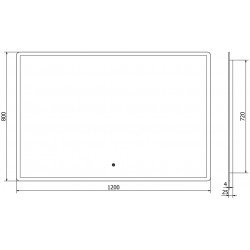 Mexen Navia  Oglinda de baie iluminata 120 x 80 cm, LED 6000K, cu dezaburire-9803-120-080-611-00