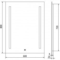 Mexen Remi  Oglinda de baie iluminata 60 x 80 cm, LED 6000K, cu dezaburire-9804-060-080-611-00