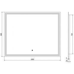 Mexen Taco  Oglinda de baie iluminata 100 x 80 cm, LED 6000K, cu dezaburire-9805-100-080-611-00